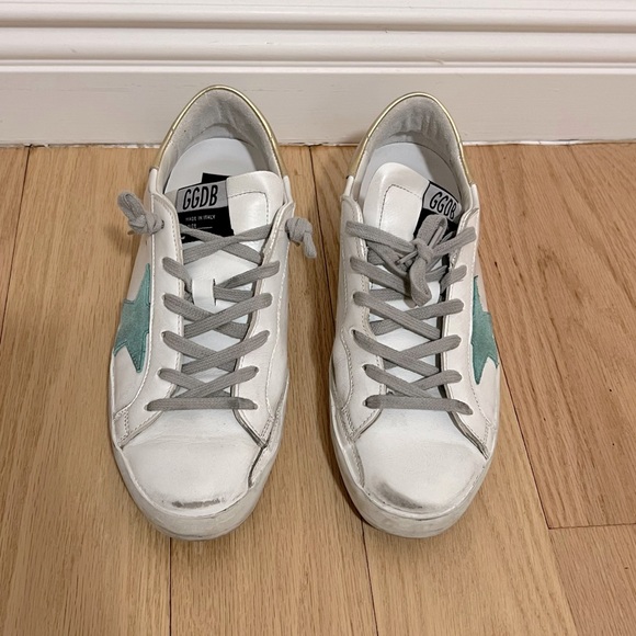 Golden Goose Super Star White Gold Green Sneakers Women EU 40 US 9 Like new - Picture 2 of 8